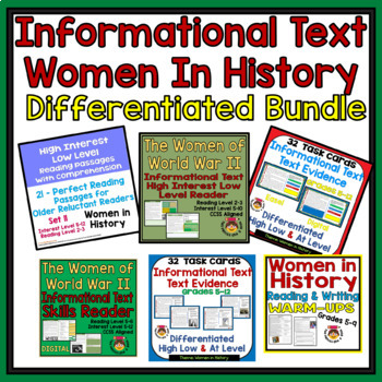 Preview of WOMEN'S HISTORY MONTH Standards Aligned Informational Text Bundle