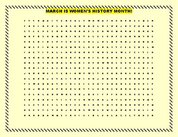 Preview of WOMEN'S HISTORY MONTH WORD SEARCH W/ FREE EXTENSION HOMEWORK ACTIVITY