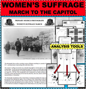 Preview of WOMEN'S SUFFRAGE RIGHTS March to the Capitol Political Primary Source Analysis