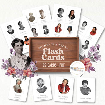 Preview of WOMENS HISTORY MONTH Flash Cards, Preschool and Kindergarten Printable