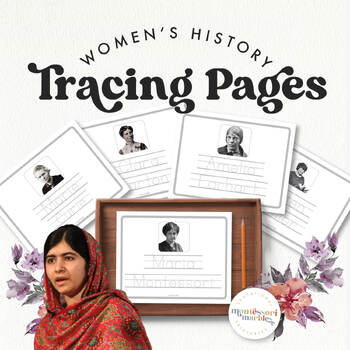 Preview of WOMENS HISTORY MONTH Tracing Activity | Montessori Inspired Activities