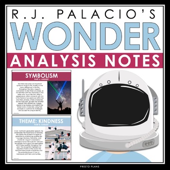 Preview of Wonder Analysis Notes - Presentation Analyzing Literary Devices - R.J. Palacio