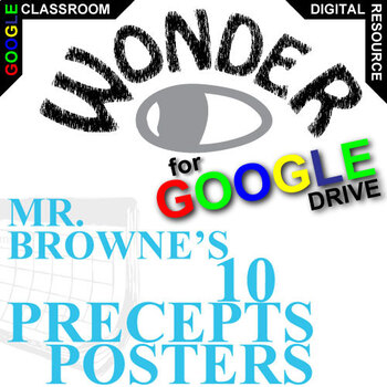 Preview of WONDER Mr. Browne's 10 Precepts Posters DIGITAL (Palacio) Classroom Decoration