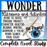 WONDER Novel Study Unit Activity Bundle of 10 Resources | 