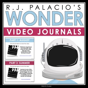 Preview of Wonder Writing Prompts - Video Clips and Journal Writing Topics for the Novel