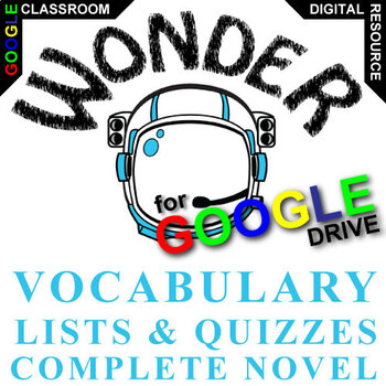 Preview of WONDER Activity - Vocabulary 75-word List & Quizzes Assessment DIGITAL Palacio