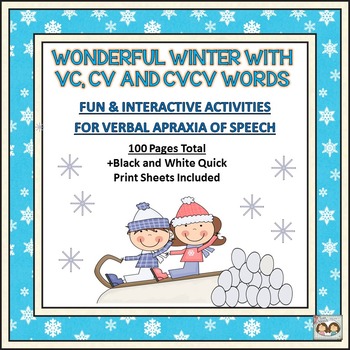 Preview of WONDERFUL WINTER VERBAL APRAXIA UNIT: VC, CV AND CVCV WORDS