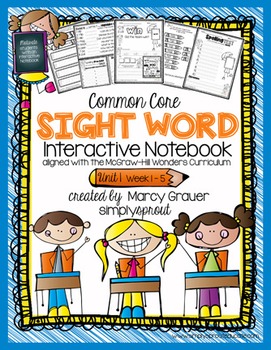 Preview of 1st grade Common Core sight word interactive spelling notebook