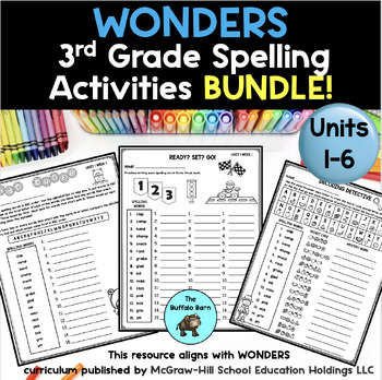 Preview of WONDERS 3rd Grade Spelling Activity Worksheets - Homework, Practice, Centers