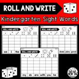ROLL AND WRITE Kindergarten Sight Words