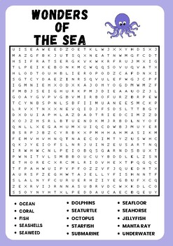WONDERS OF THE SIA WORD SEARCH PUZZLE WORKSHEET ACTIVITY by Little Teatcher