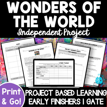 Preview of WONDERS OF THE WORLD INDEPENDENT RESEARCH PROJECT Based Learning PBL Genius Hour