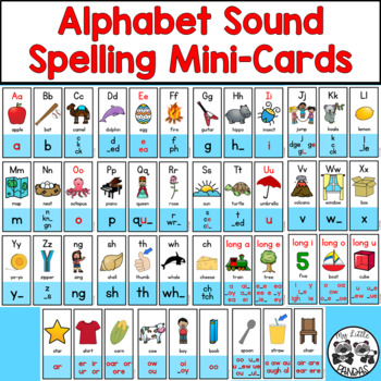 Alphabet Sound Spelling Mini Cards By My Little Pandas Tpt