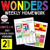 WONDERS Spelling Homework 2nd Grade