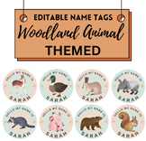 WOODLAND ANIMAL STUDENT NAME TAGS