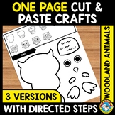 WOODLAND ANIMAL ACTIVITY CUT & PASTE CRAFT SHEET RESEARCH 