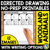 WOODLAND ANIMALS DIRECTED DRAWING STEP BY STEP WORKSHEET W