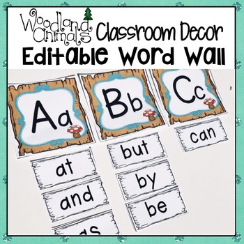 Preview of WOODLAND ANIMALS THEME WORD WALL SET 3 styles and 117 words
