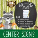WOODLAND animals - Classroom Decor: Center Signs, student cards