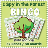 WOODLAND FOREST THEMED BINGO & Memory Matching Card Game Activity