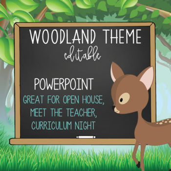 Preview of WOODLAND animals - PowerPoint, Open House, Curriculum Night, Meet the Teacher