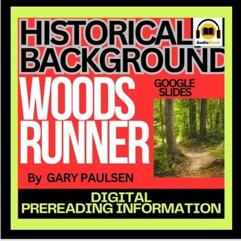 Preview of WOODS RUNNER Google Slides Background History Intro digital maps, photos, music