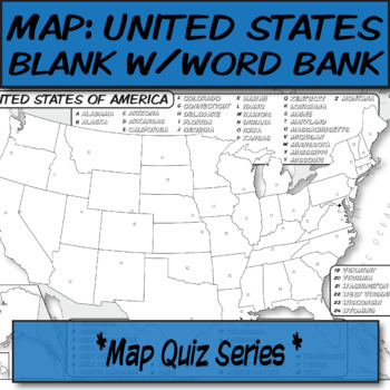 blank united states map quiz teaching resources tpt