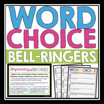 Preview of Word Choice Bell Ringers - Improving Vocabulary Weekly Practice Activity Slides