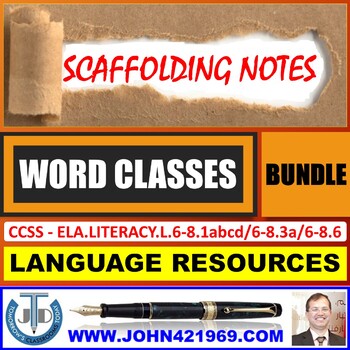 Preview of WORD CLASSES: SCAFFOLDING NOTES - BUNDLE