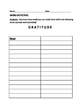 Preview of WORD DETECTIVE GAME: GRATITUDE