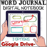 WORD JOURNAL, vocabulary DIGITAL NOTEBOOK for Google Slide