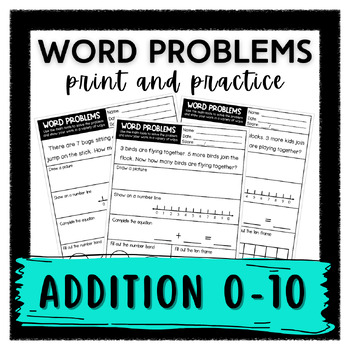 Preview of WORD PROBLEMS (ADDITION 0-10)