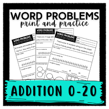 Preview of WORD PROBLEMS (ADDITION 0-20)