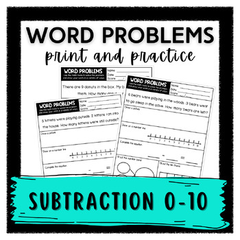 Preview of WORD PROBLEMS (SUBTRACTION 0-10)
