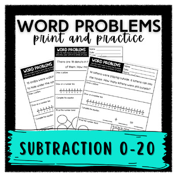 Preview of WORD PROBLEMS (SUBTRACTION 0-20)