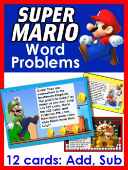 Preview of WORD PROBLEMS with Video Game Characters - Gr 2-3