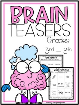 Preview of WORD PUZZLES Brain Teasers! REBUS Word PUZZLES and Hink Pinks Critical Thinking