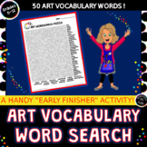 WORD SEARCH Art Elements 50 Vocabulary Words "Early-Finish