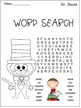 Preview of WORD SEARCH - DR. SEUSS/READING ACROSS AMERICA