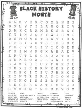 Word Search Puzzles Black History Month By Joyful Music Tpt