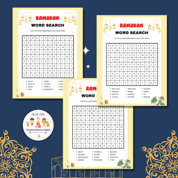 WORD SEARCH Ramadan by Amazing Education Designs | TPT