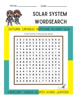 Preview of WORD SEARCH Solar System Word Search
