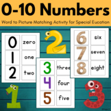 0-10 Numbers Word Picture Match Activity for ESL and Speci