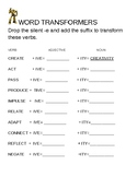 WORD TRANSFORMERS - SUFFIXES -IVE AND -ITY