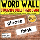 WORD WALL Interactive Vocabulary Books EDITABLE for Specia