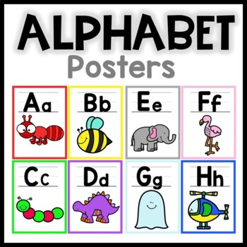 Alphabet Posters | Letters Flash Cards | Back to school Decor by Ms Herraiz