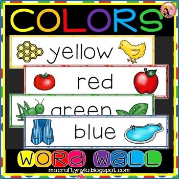 Preview of Colors Word Wall - Illustrated