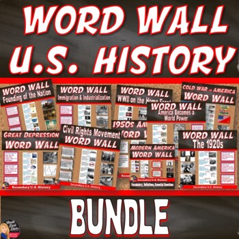 Preview of WORD WALL Posters BUNDLE | U.S. History |  EDITABLE | Unit Introduction