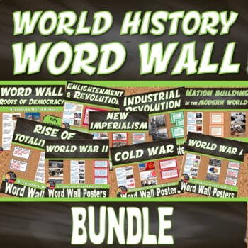 Preview of WORD WALL Vocabulary Posters BUNDLE  | World History | | Classroom Decor'