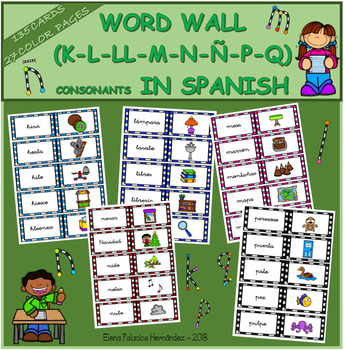 Word Wall Consonants In Spanish Muro De Palabras Consonantes K Q